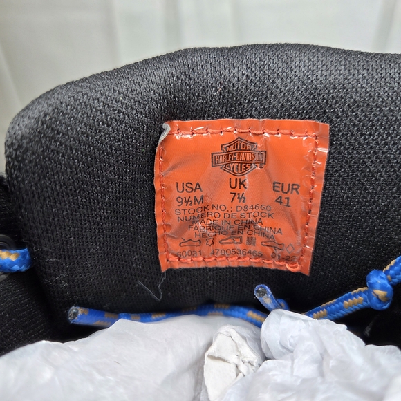 Harley-Davidson Womens Bateman Ankle Pro Riding Sneaker Black Leather Sz 9.5 - Picture 14 of 15